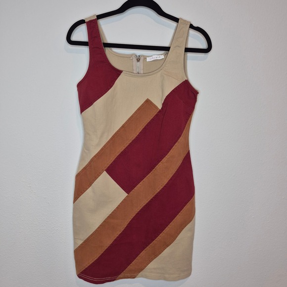 Baby Pink Dresses & Skirts - Retro Inspired Mini Patchwork Dress Boho Phoebe Buffay Coastal Cowgirl‎ Size M